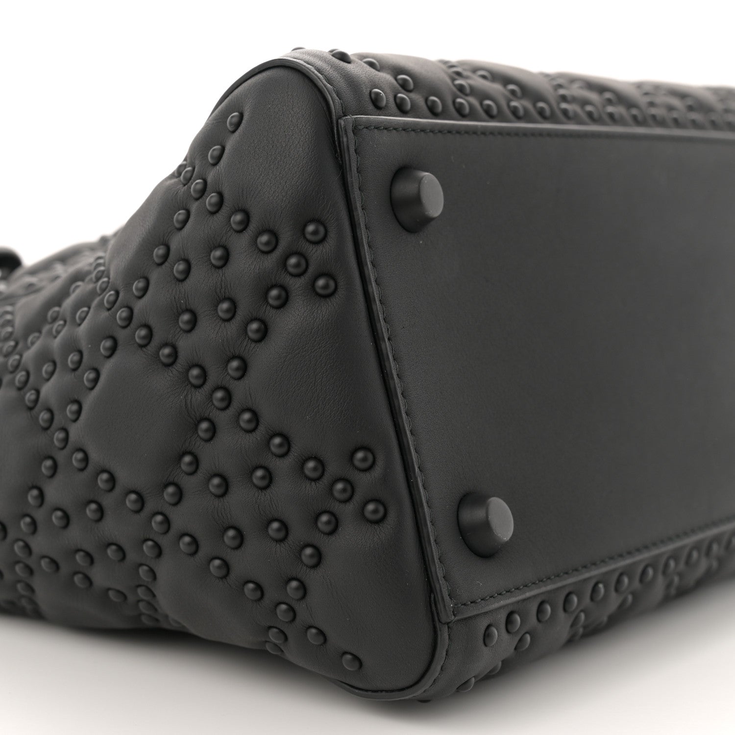 Christian Dior Matte Calfskin Cannage Studded Medium Supple Lady Dior Ultra Black 9 of 11
