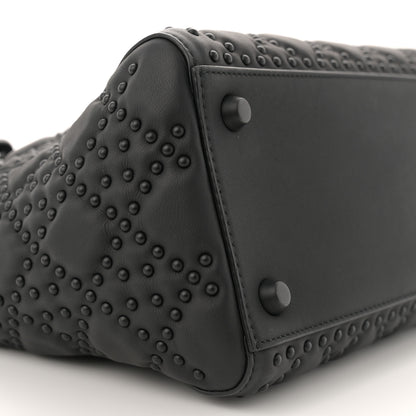 Christian Dior Matte Calfskin Cannage Studded Medium Supple Lady Dior Ultra Black 9 of 11