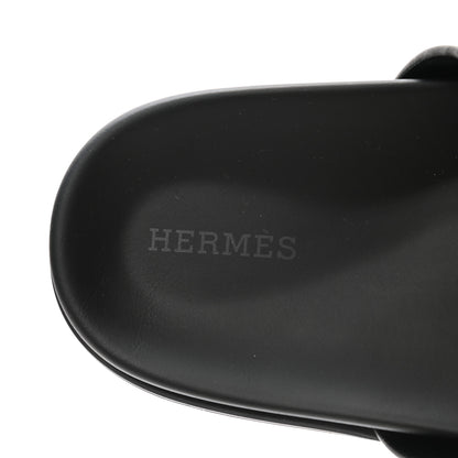 Hermes Calfskin Womens Chypre Sandals 39 Black 7 of 9