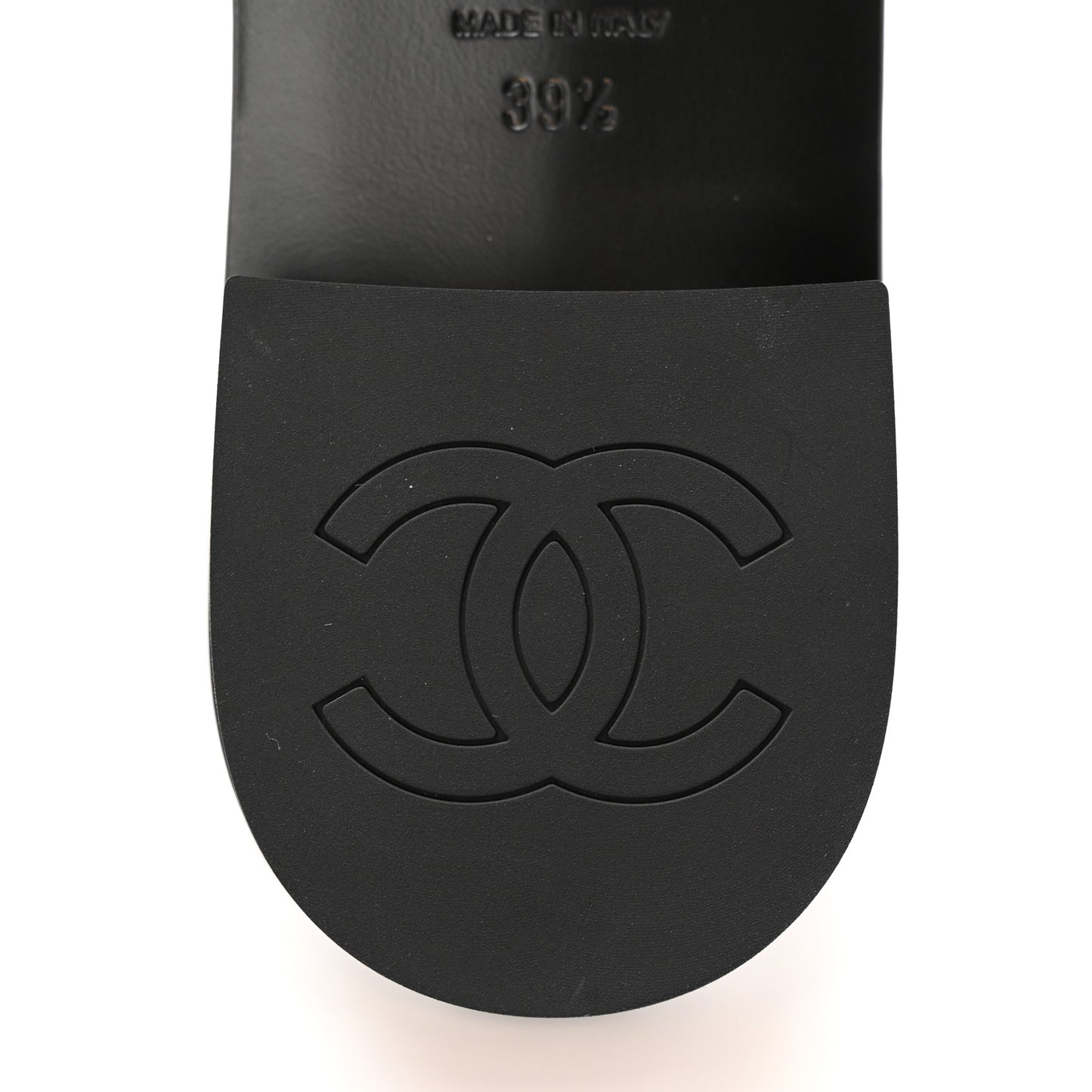 Patent Calfskin CC Mules 39.5 Black