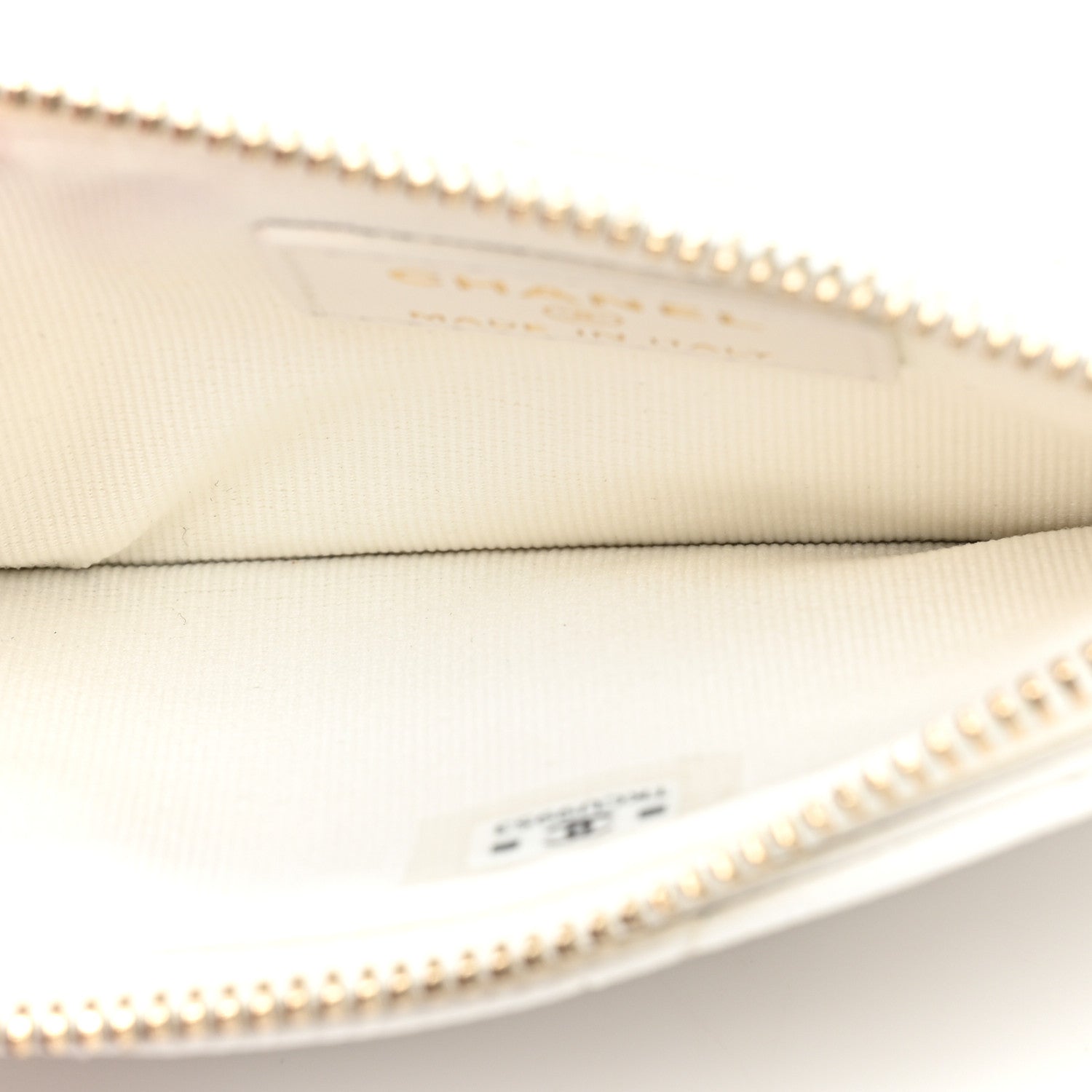 Chanel Caviar Quilted Flap Zip Card Holder White 6 of 11