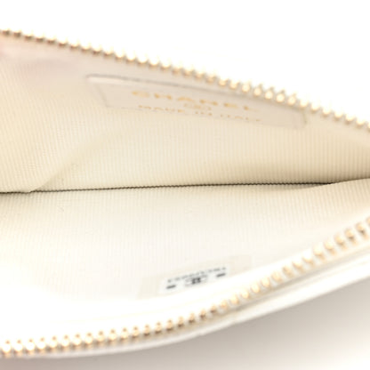 Chanel Caviar Quilted Flap Zip Card Holder White 6 of 11