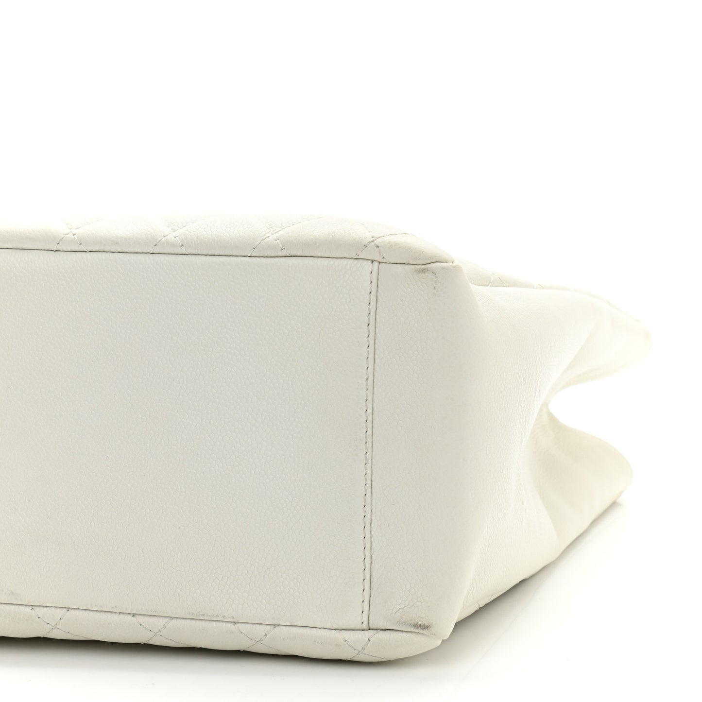Caviar Quilted Grand Shopping Tote GST White