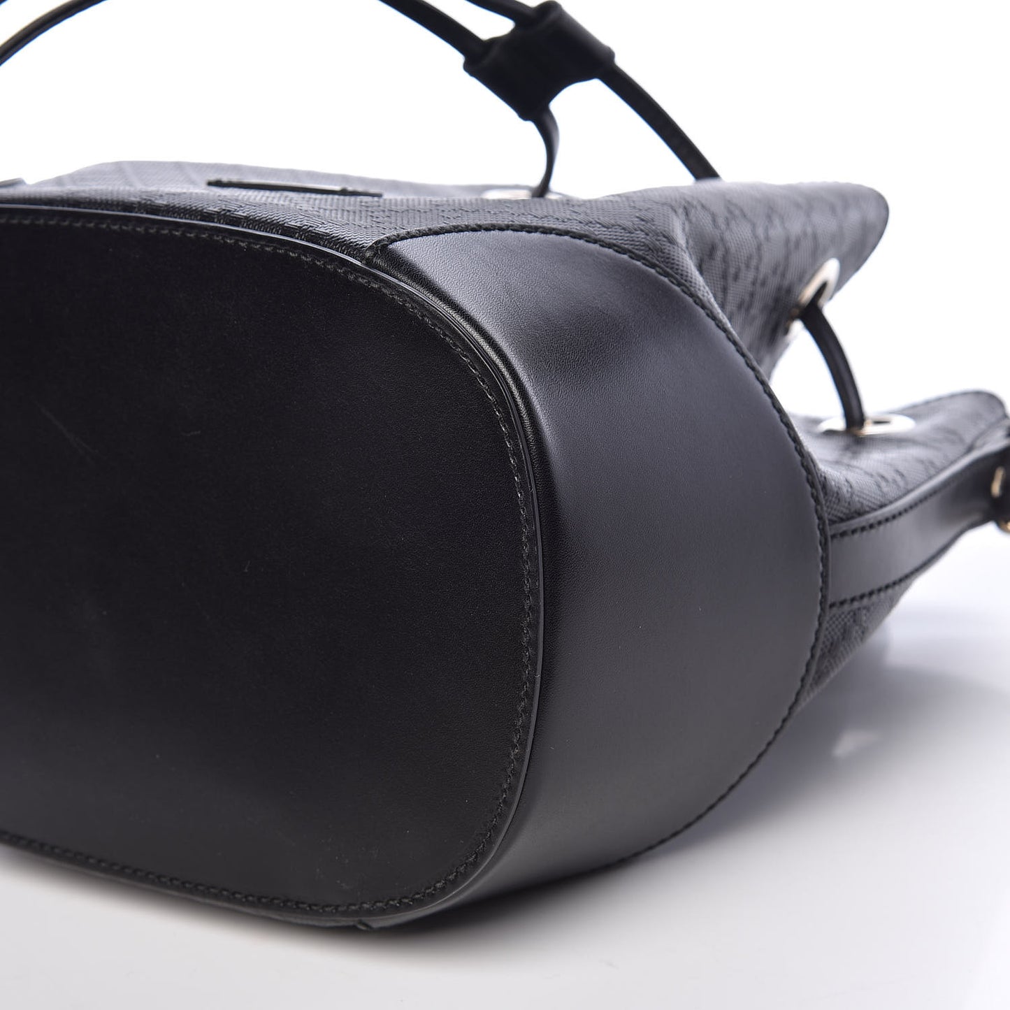 Bright Diamante Small Bucket Bag Black