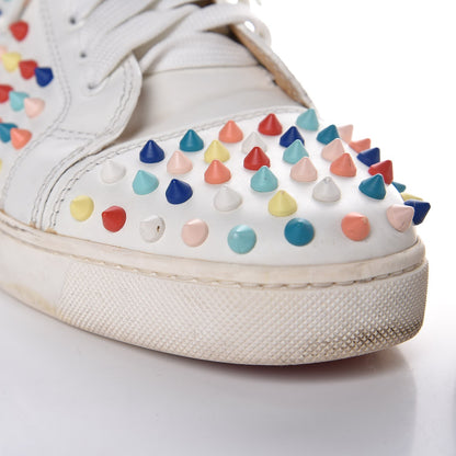Christian Louboutin Calfskin Louis Spikes Flat Sneakers 40 White Multi 21 of 26
