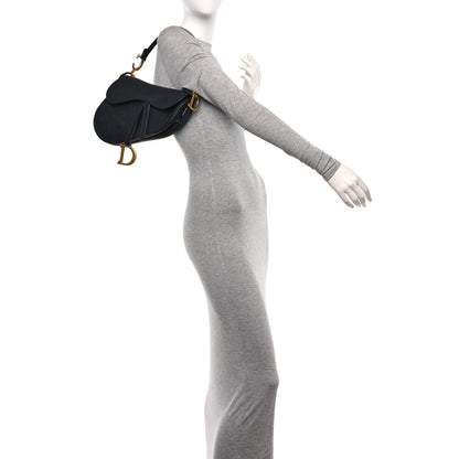 Christian Dior Grained Calfskin Saddle Bag Black 2 of 10