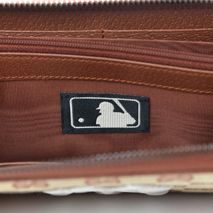 Gucci X MLB GG Monogram NY Yankees Zip Around Wallet Beige Ruggine Ivory 6 of 9
