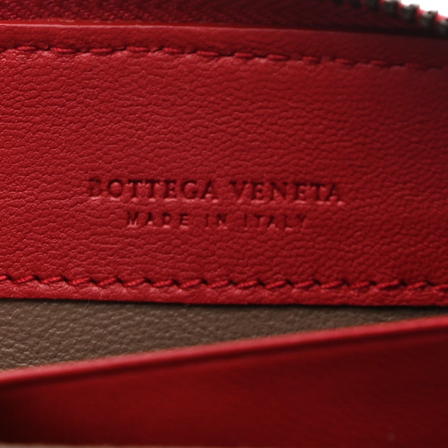 Bottega Veneta Nappa Intrecciato Half Zip Around Wallet Red 6 of 9