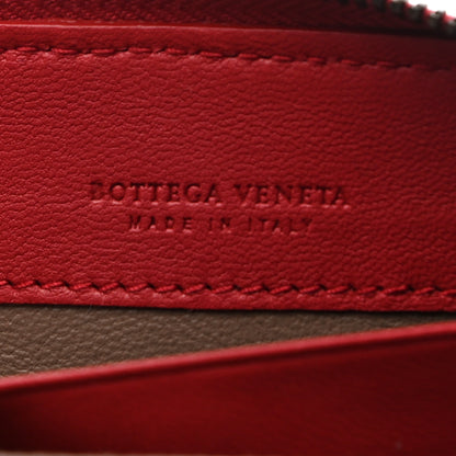 Bottega Veneta Nappa Intrecciato Half Zip Around Wallet Red 6 of 9