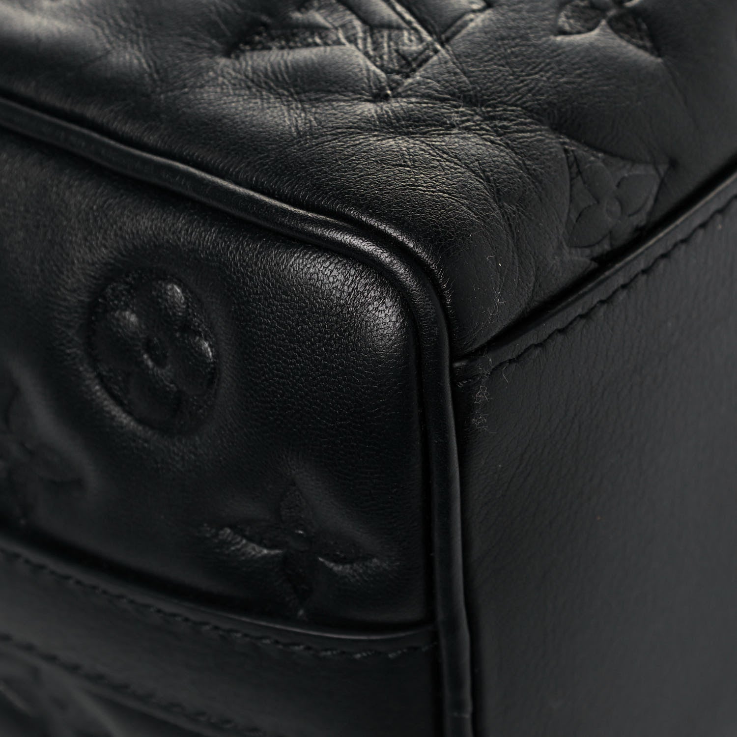 Louis Vuitton Lambskin Embossed Monogram Speedy 22 Bandouliere Black 10 of 12