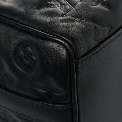 Louis Vuitton Lambskin Embossed Monogram Speedy 22 Bandouliere Black 10 of 12
