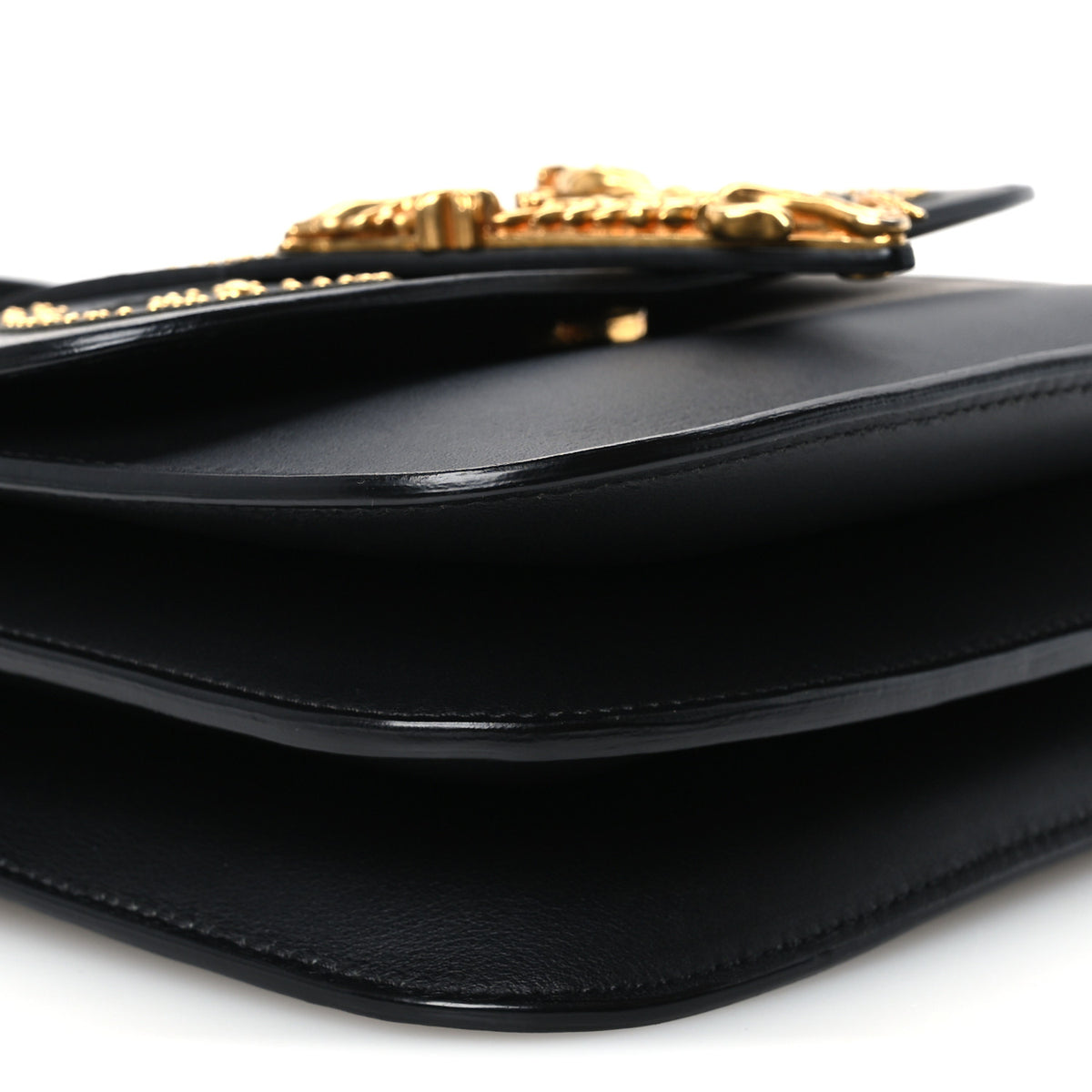Vitello Western Studded Virtus Mini Top Handle Shoulder Bag Black