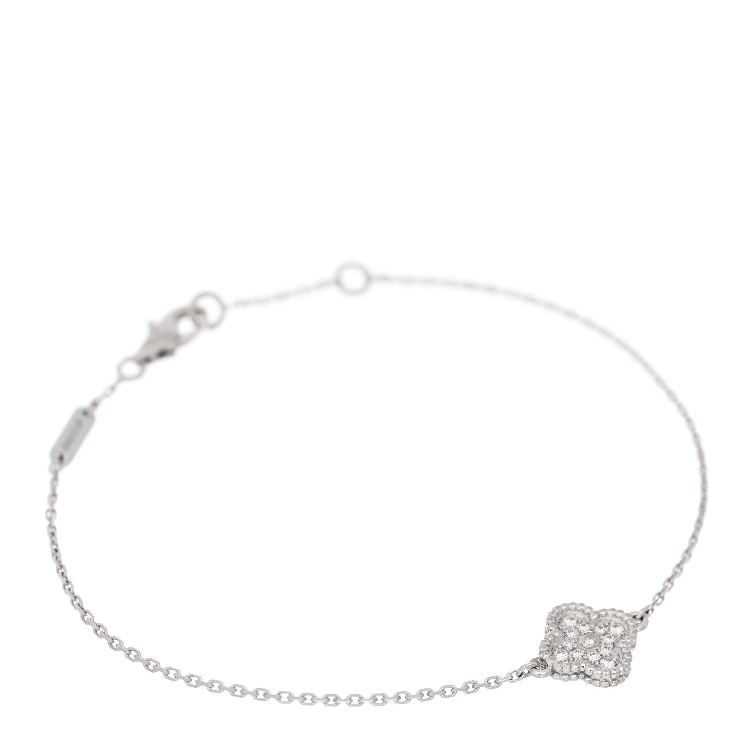 Van Cleef & Arpels 18K White Gold Diamond Sweet Alhambra Bracelet 1 of 4