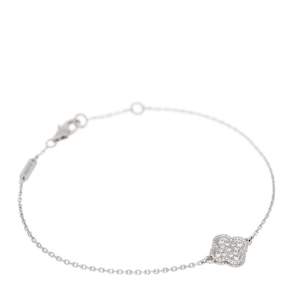 Van Cleef & Arpels 18K White Gold Diamond Sweet Alhambra Bracelet 1 of 4
