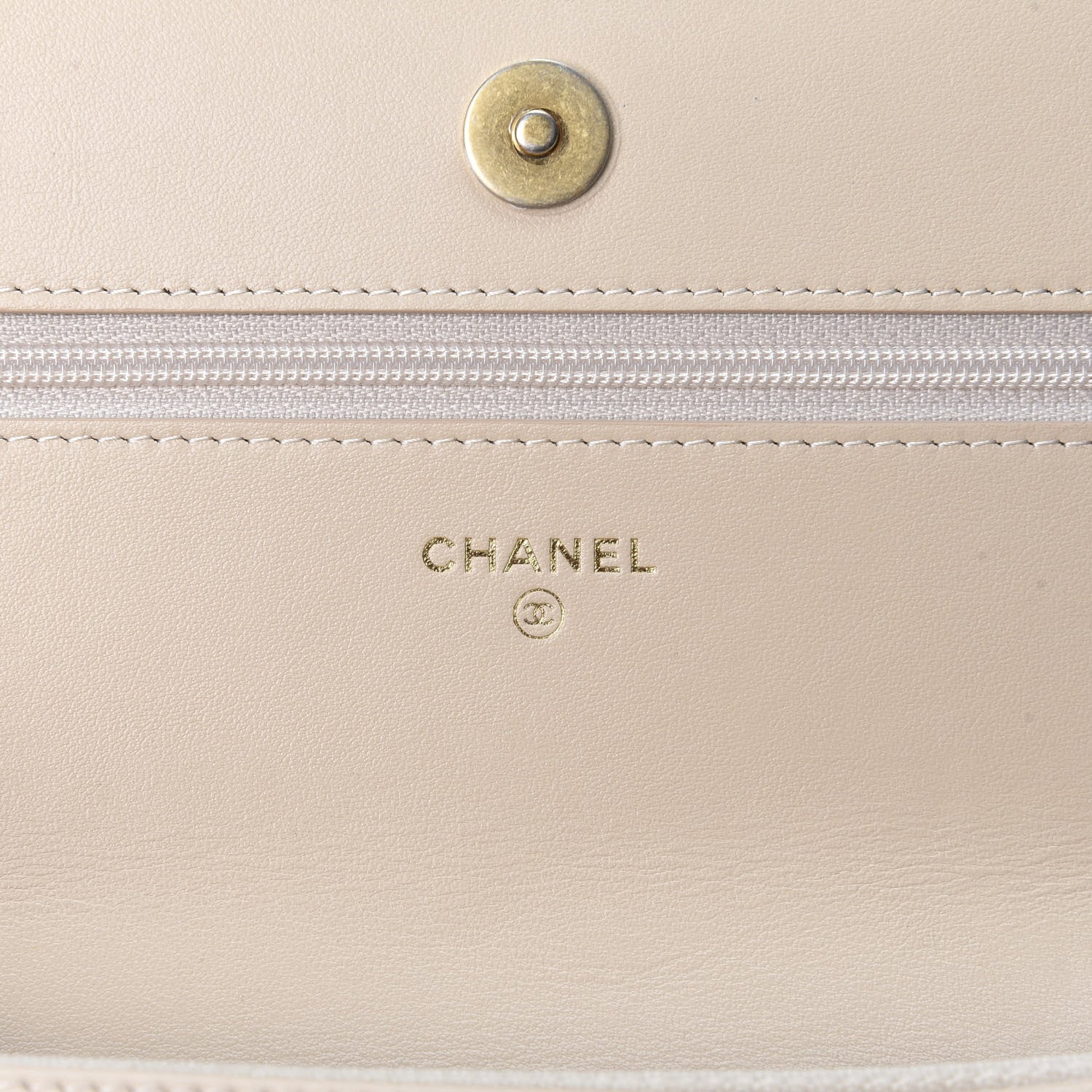 Chanel Goatskin Quilted 19 Wallet On Chain WOC Light Beige 9 of 12