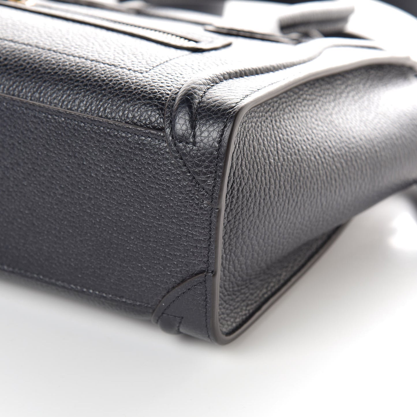 Drummed Calfskin Nano Luggage Midnight