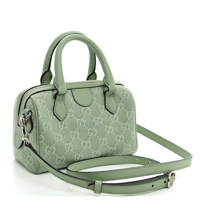 Gucci Denim GG Monogram Calfskin Mini Ophidia Top Handle Bag Pale Green 2 of 8