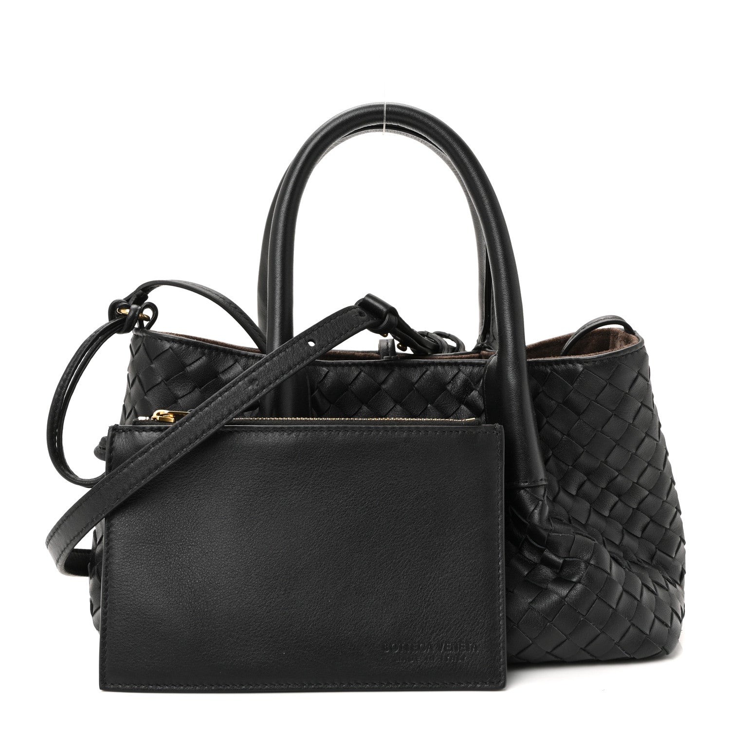 Bottega Veneta Calfskin Intrecciato Small Pinacoteca Tote Black Fondant 4 of 17