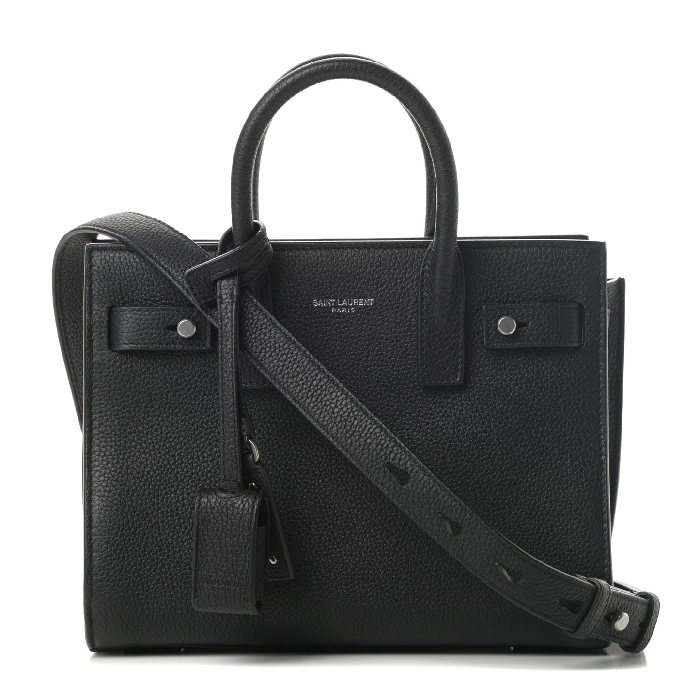 Grained Calfskin Nano Sac De Jour Souple Black