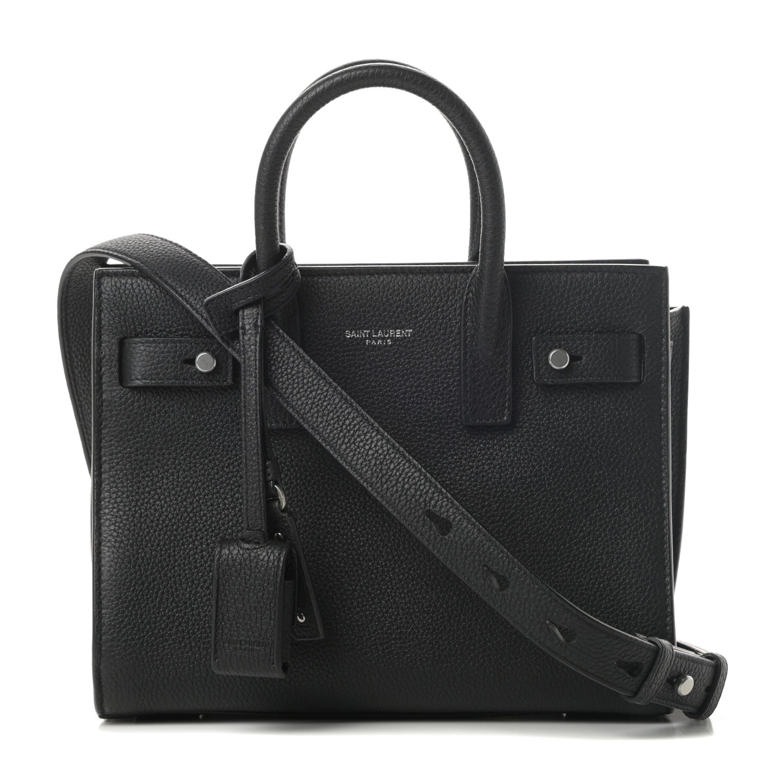 Saint Laurent Grained Calfskin Nano Sac De Jour Souple Black 1 of 12