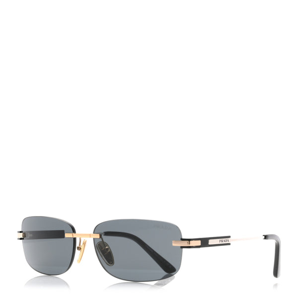 Prada Rimless Oval Mens Sunglasses SPR 68Z Gold 1856491 – FASHIONPHILE