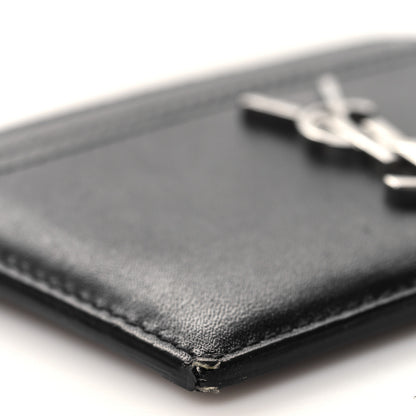 Saint Laurent Calfskin Monogram Credit Card Case Black 8 of 10