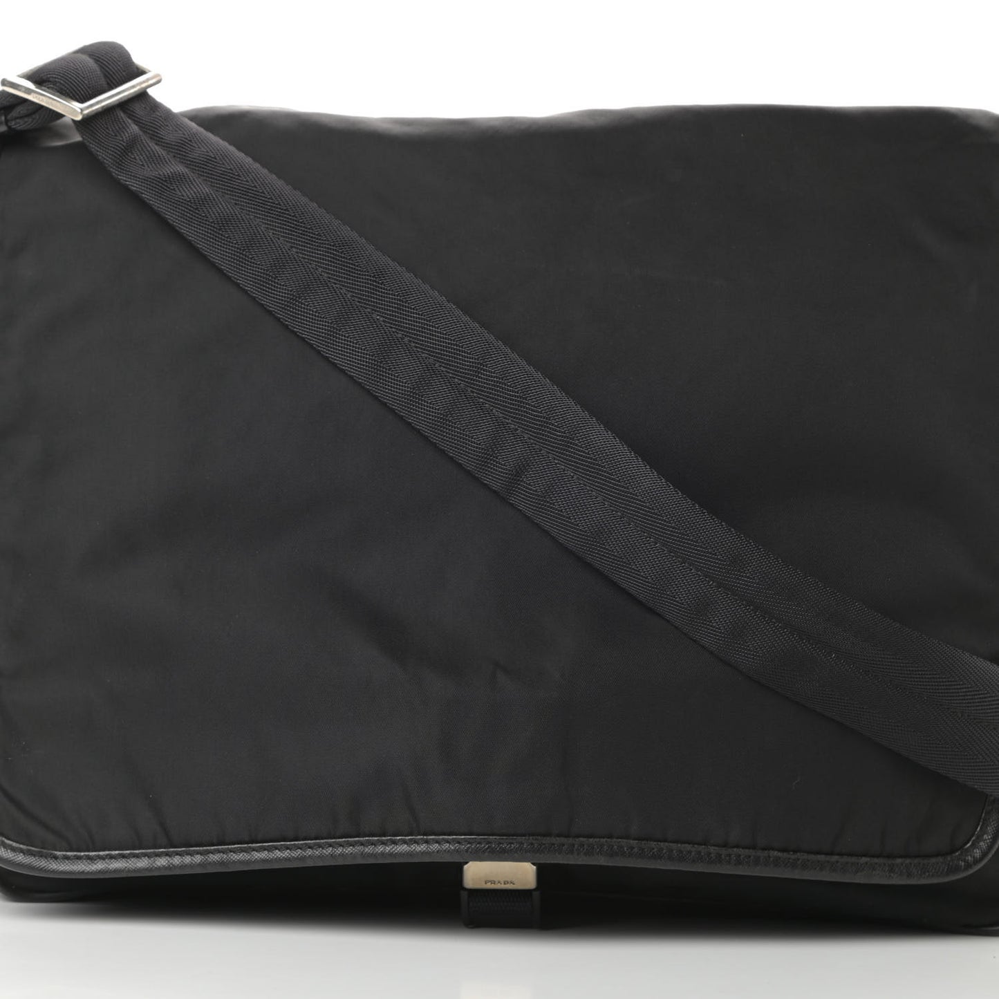 Tessuto Nylon Saffiano Messenger Bag Black
