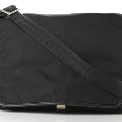 Prada Tessuto Nylon Saffiano Messenger Bag Black 8 of 13