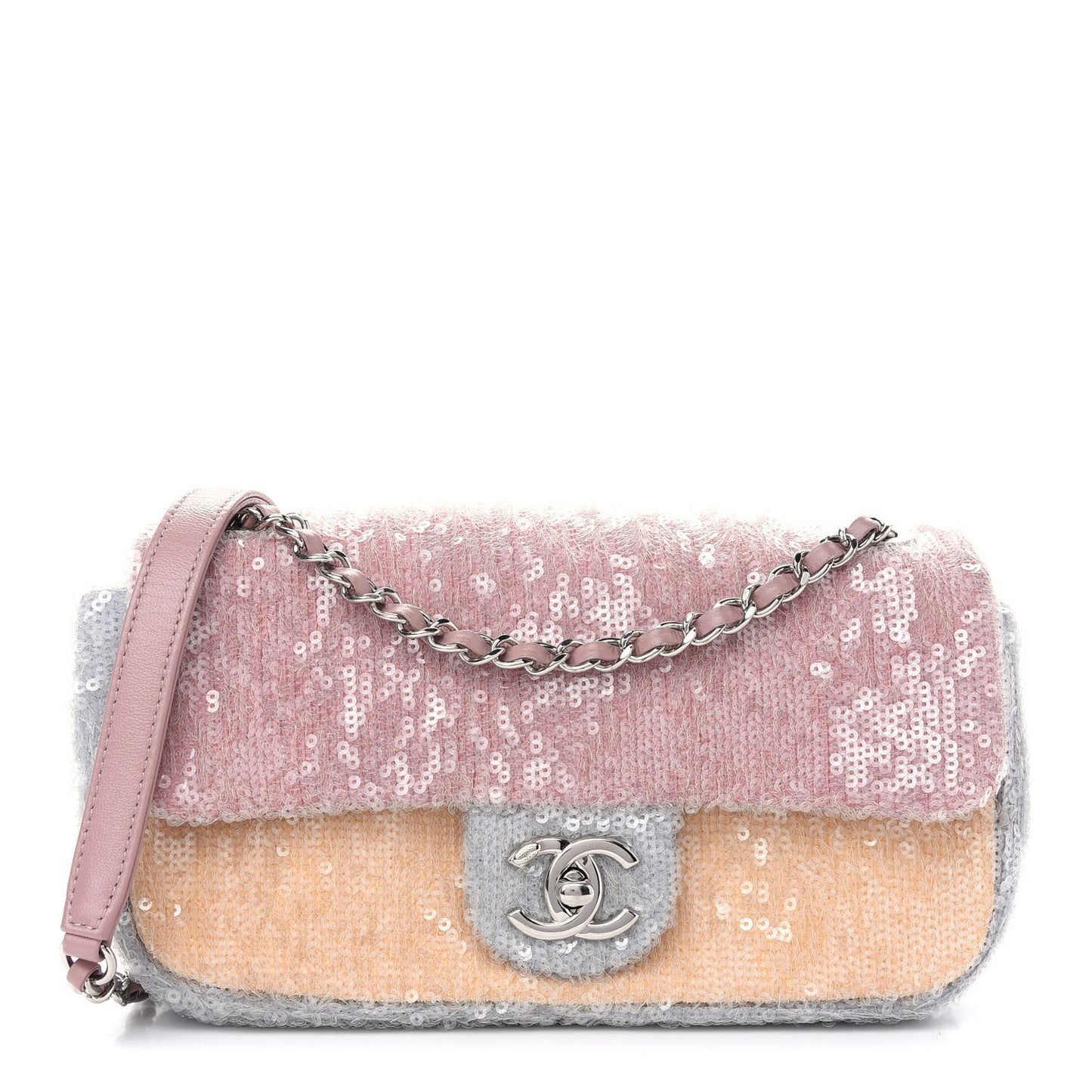 Sequin Mini Waterfall Flap Pink Blue Yellow