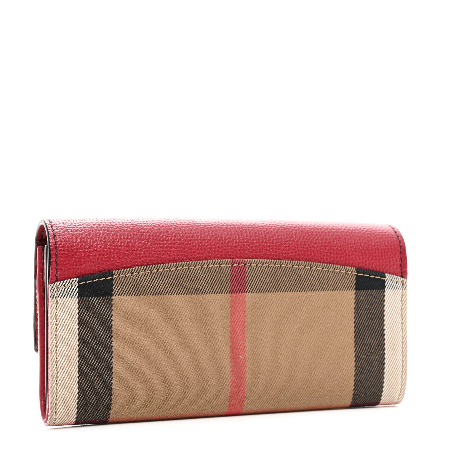 Grainy Calfskin Horseferry Check Porter Continental Wallet Russet Red
