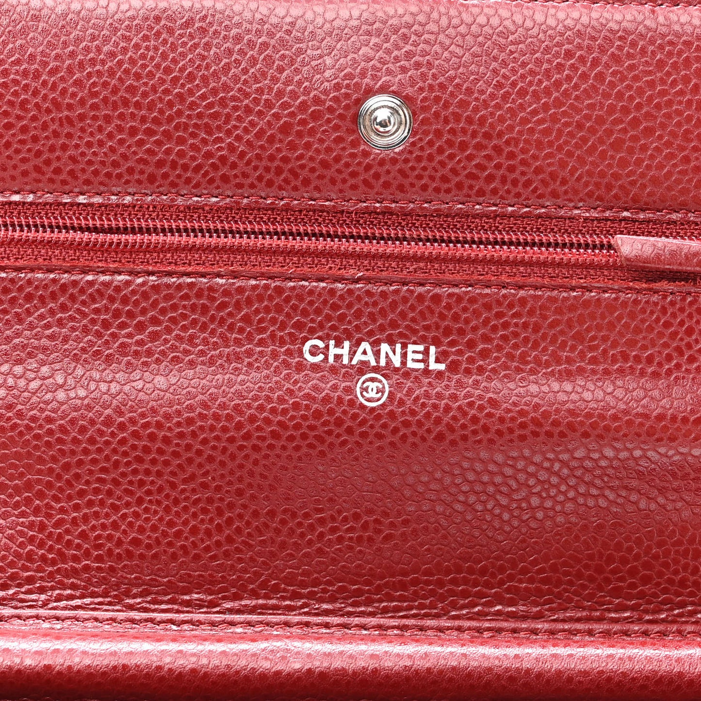 Caviar Quilted Wallet on Chain WOC Burgundy