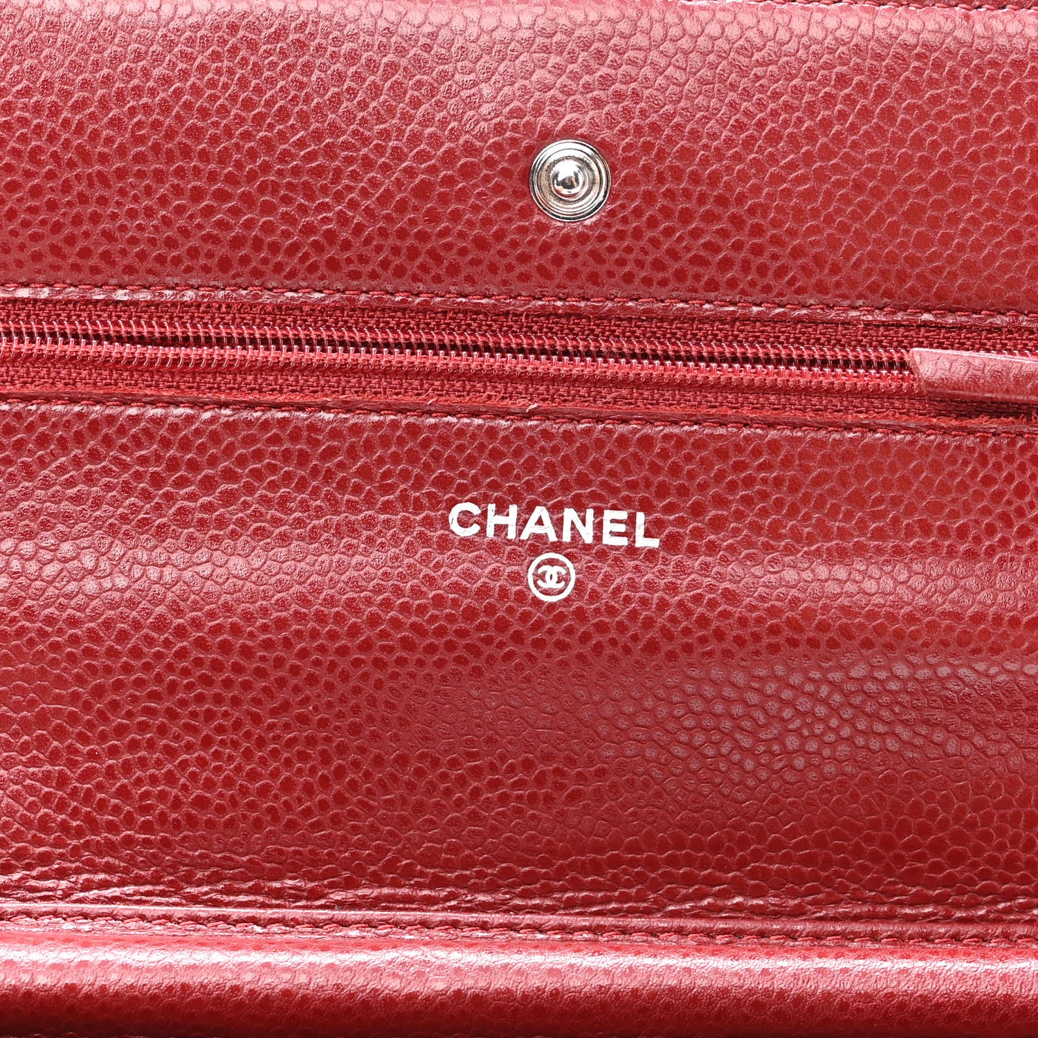Chanel Caviar Quilted Wallet on Chain WOC Burgundy 6 of 11