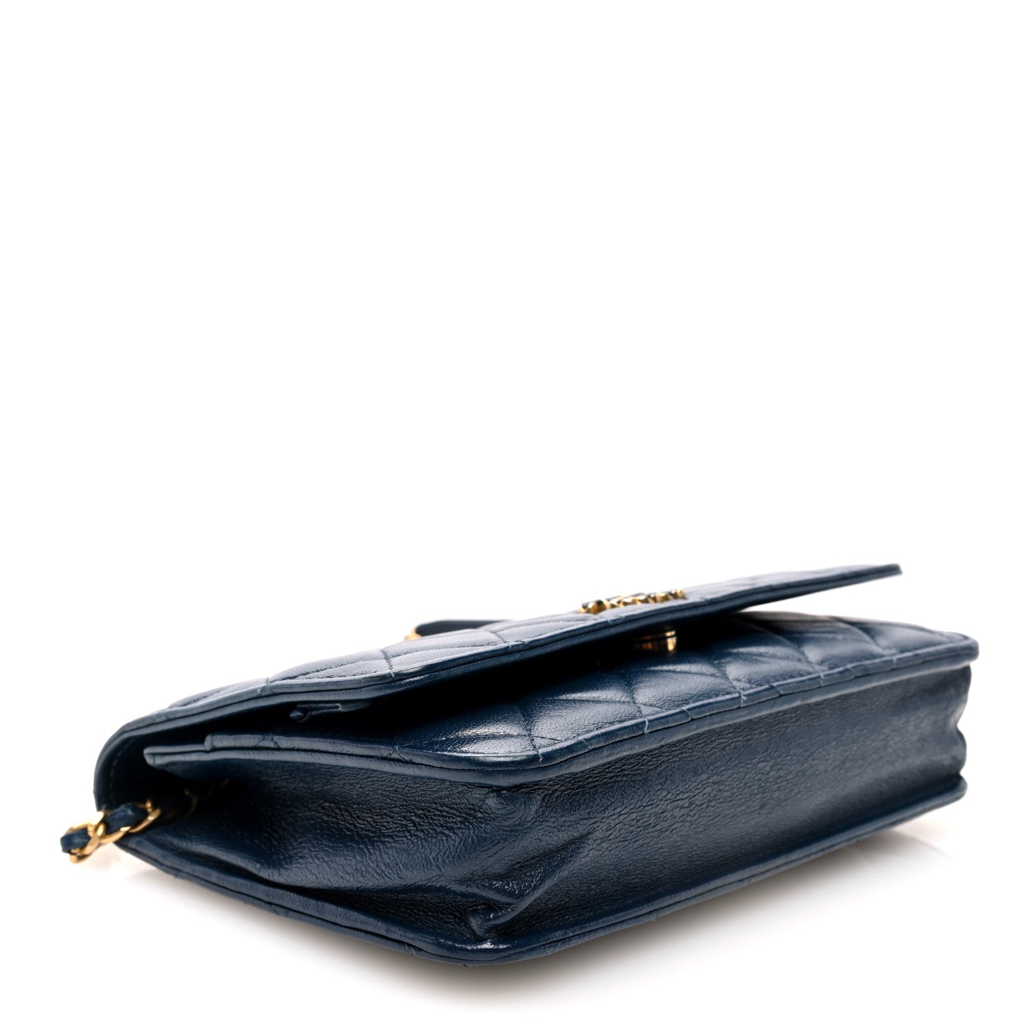 Chanel Goatskin Quilted Chanel 19 Wallet On Chain WOC Blue 4 of 10