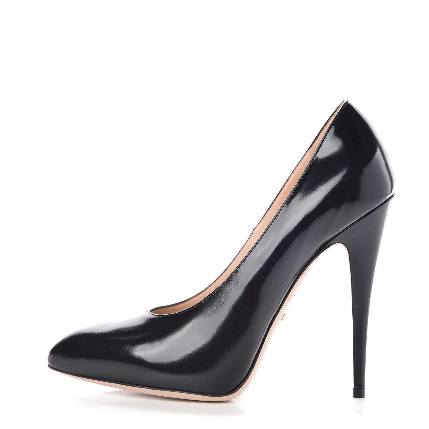Gucci Polished Calfskin Regent Pumps 39.5 Black 1 of 8