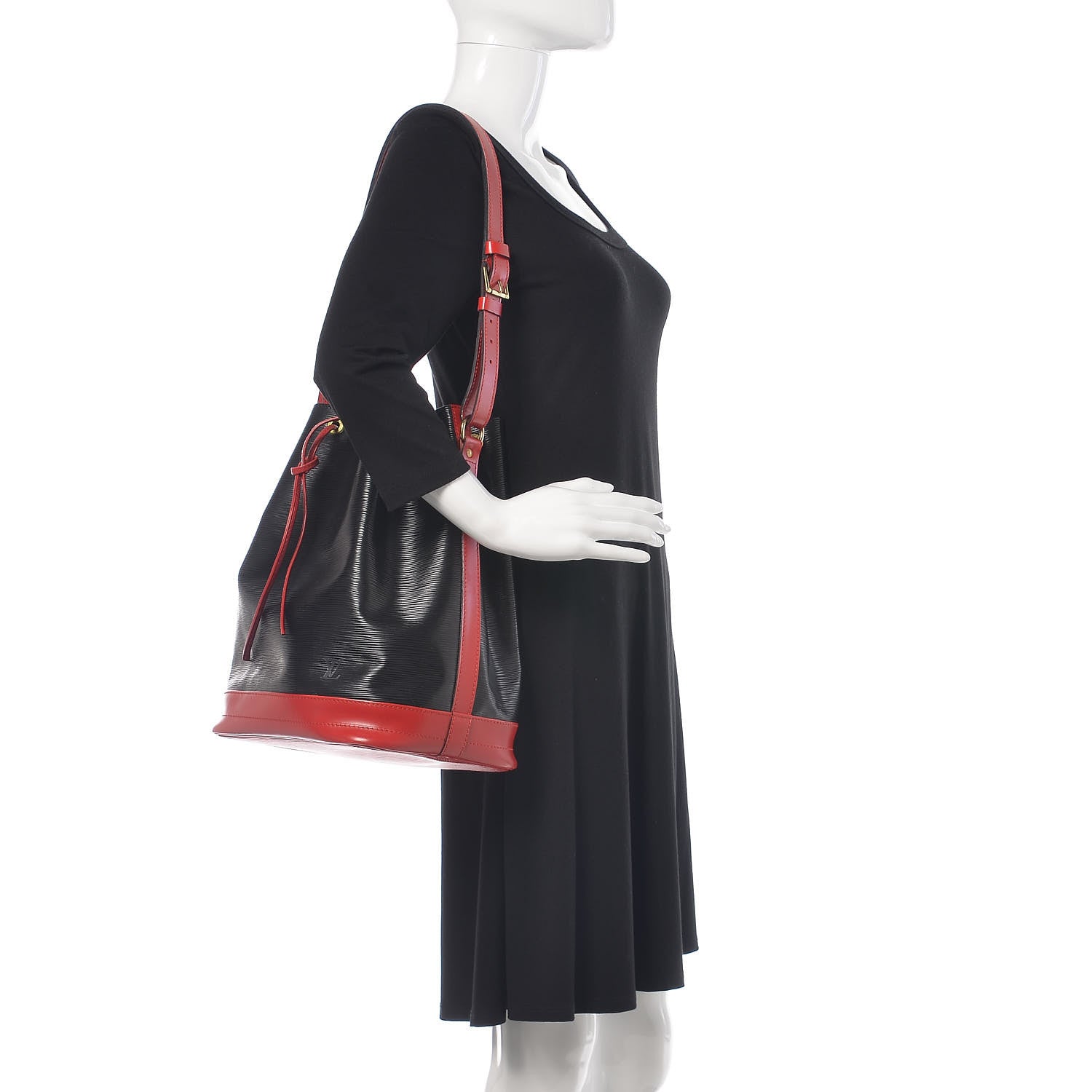 Louis Vuitton Epi Bi-Color Noe Castillan Red Black 2 of 10