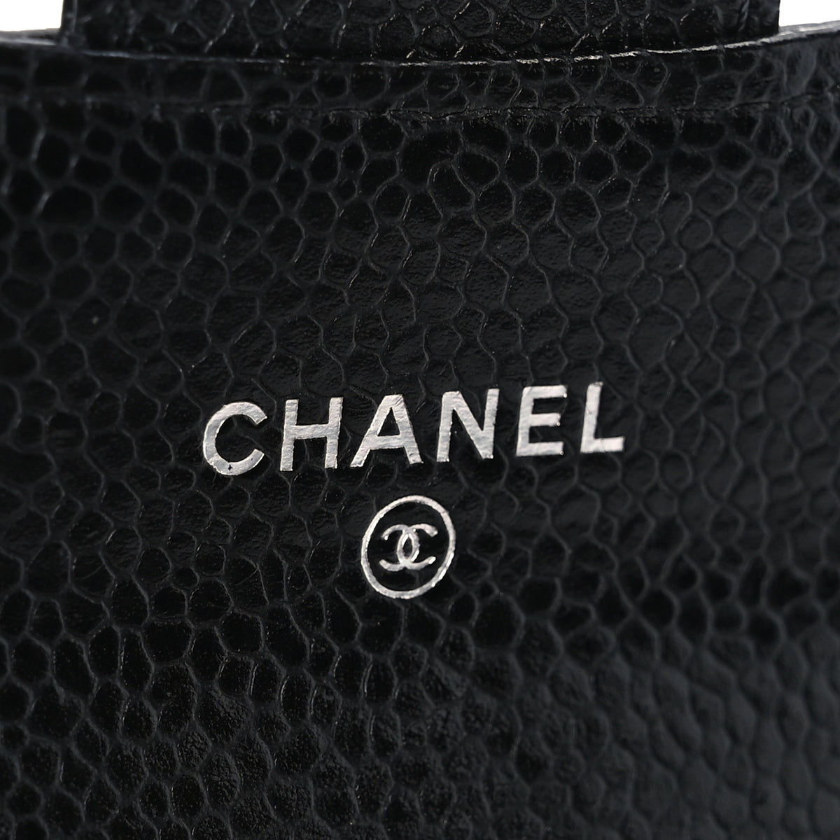 Caviar Quilted Flap Card Holder Black