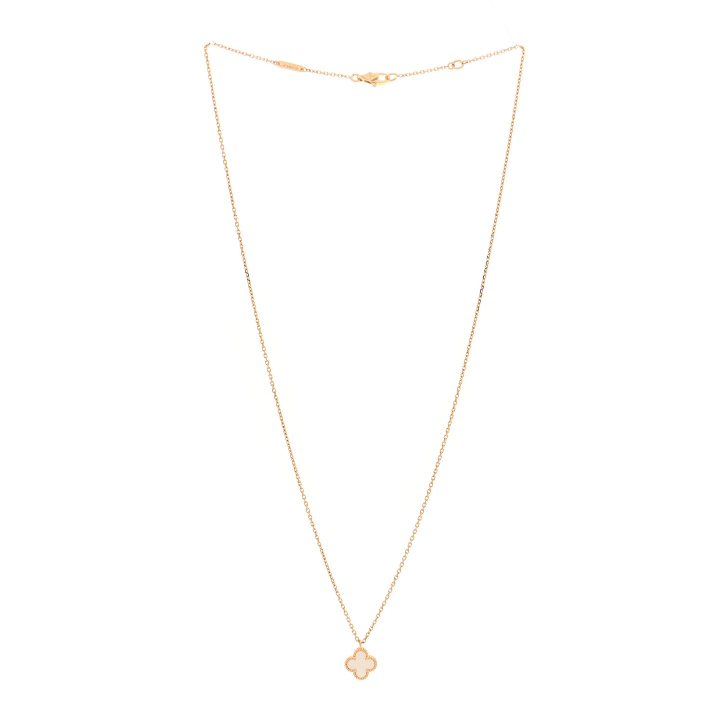 18K Yellow Gold Mother of Pearl Sweet Alhambra Pendant Necklace