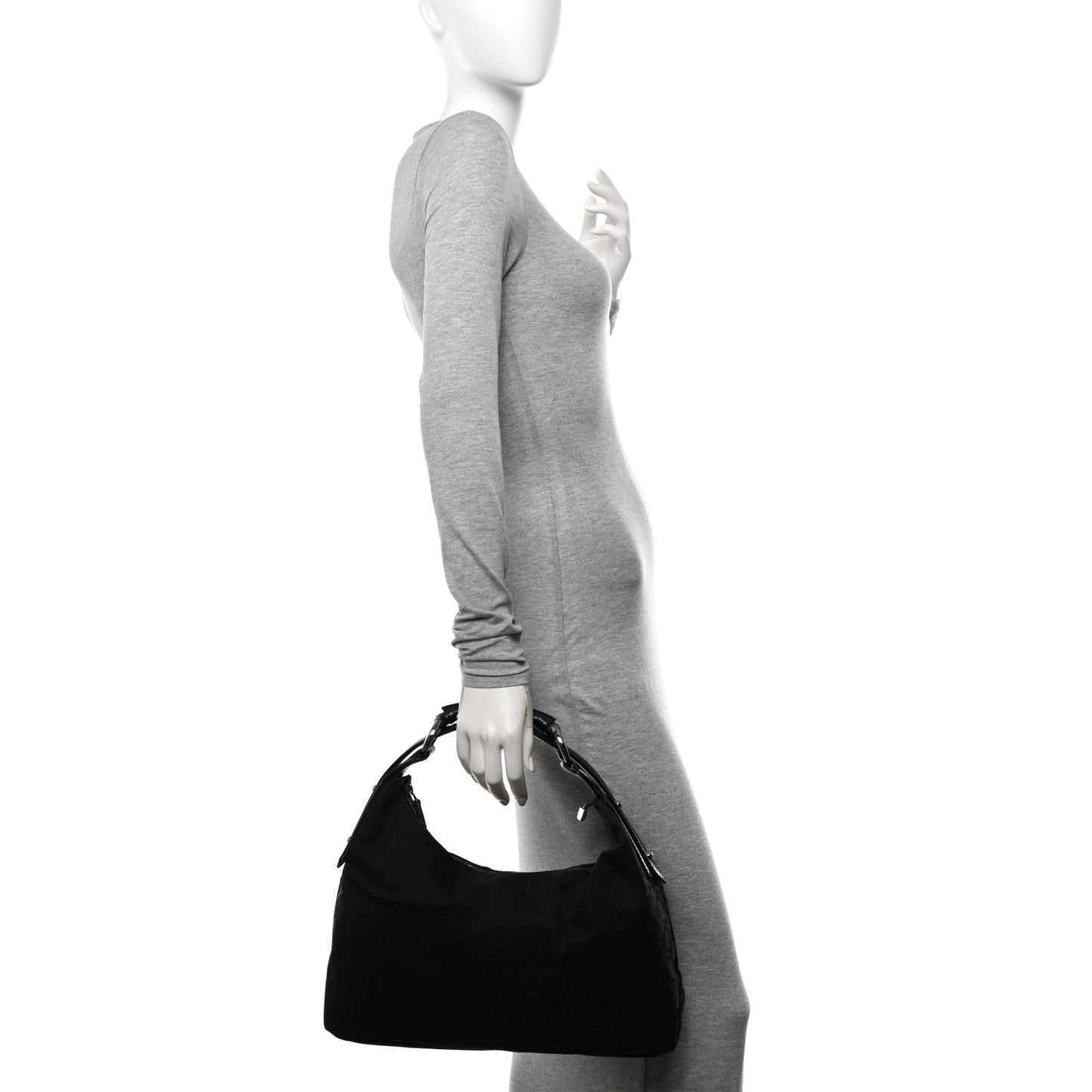 Monogram Medium Horsebit Chain Hobo Black