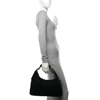 Gucci Monogram Medium Horsebit Chain Hobo Black 2 of 12