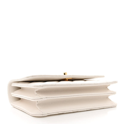 Chanel Shiny Caviar Quilted Flap Charm Wallet On Chain WOC White 4 of 12