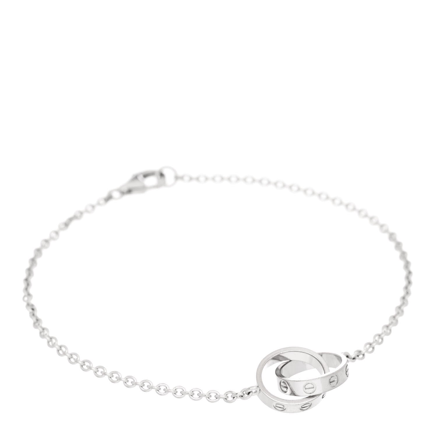 Cartier 18K White Gold Interlocking LOVE Bracelet 1 of 5
