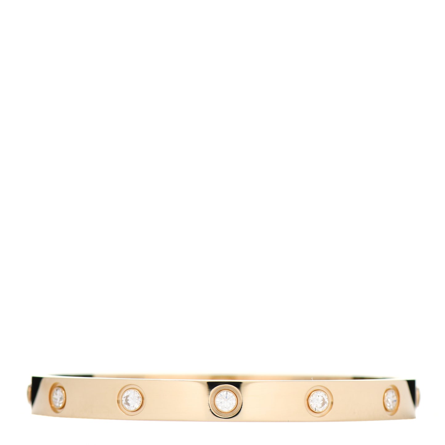 18K Yellow Gold 10 Diamond LOVE Bracelet 16