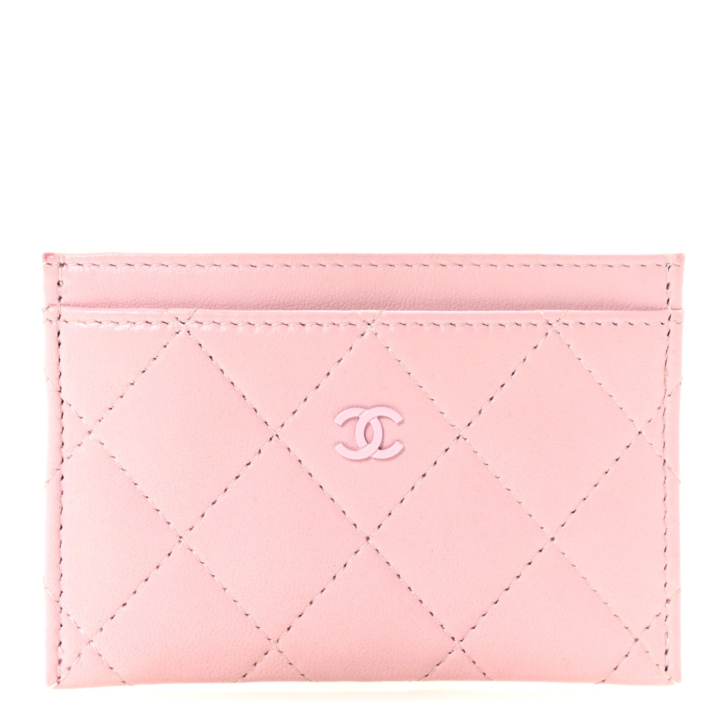 Chanel Calfskin Quilted Card Holder Light Pink 1 of 9