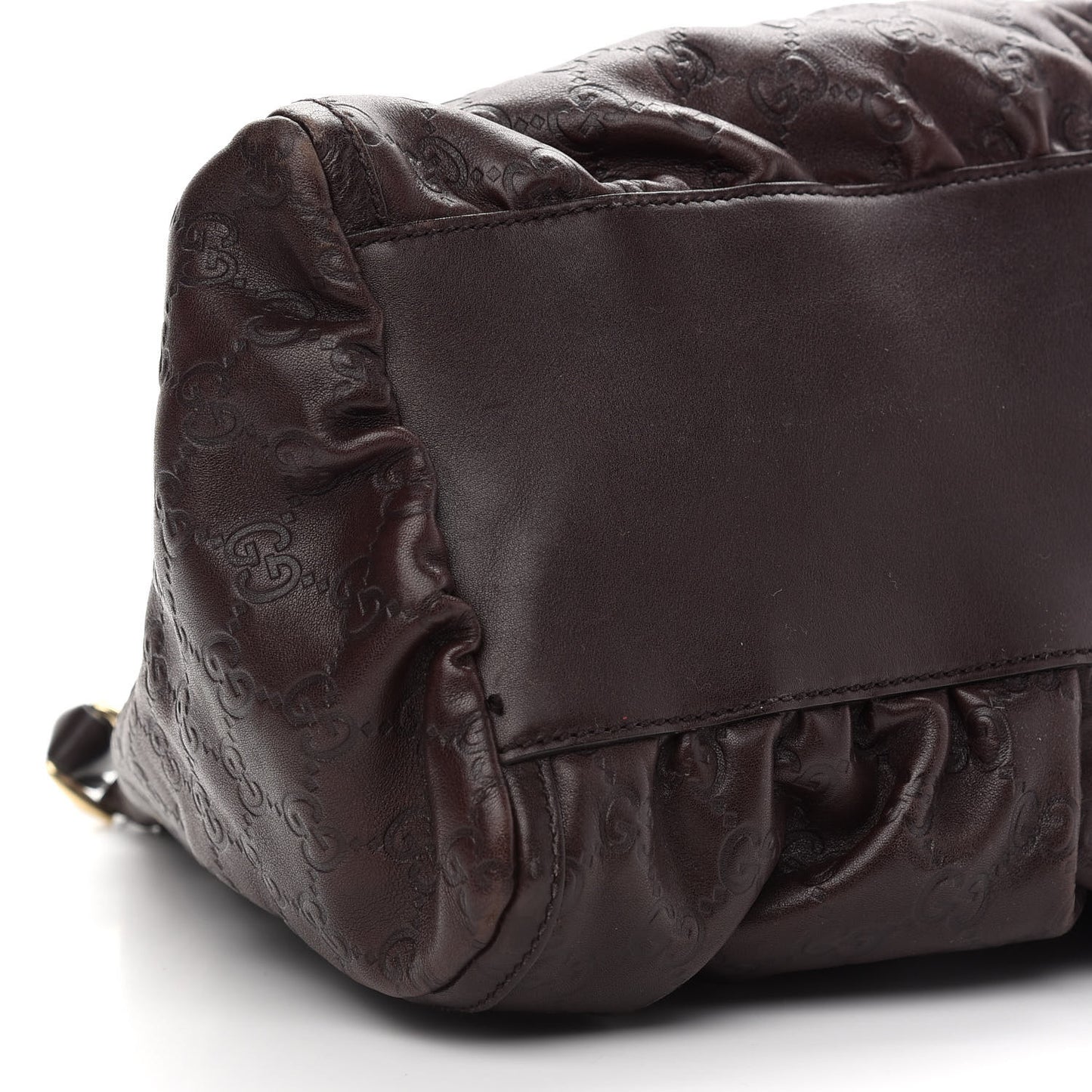 Guccissima Large D Gold Ring Hobo Chocolate Brown