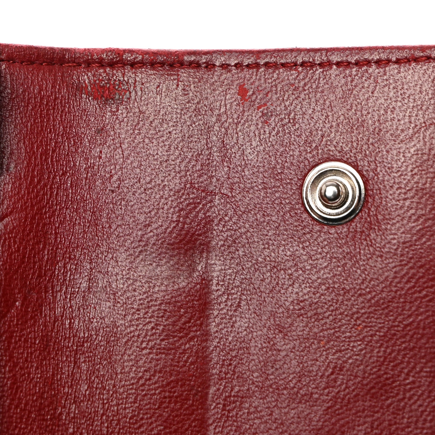 Chanel Lambskin Camellia Embossed 4 Key Holder Dark Red 10 of 14