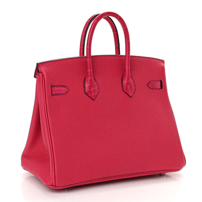 Hermes Togo Matte Alligator Birkin Touch 25 Framboise 3 of 11