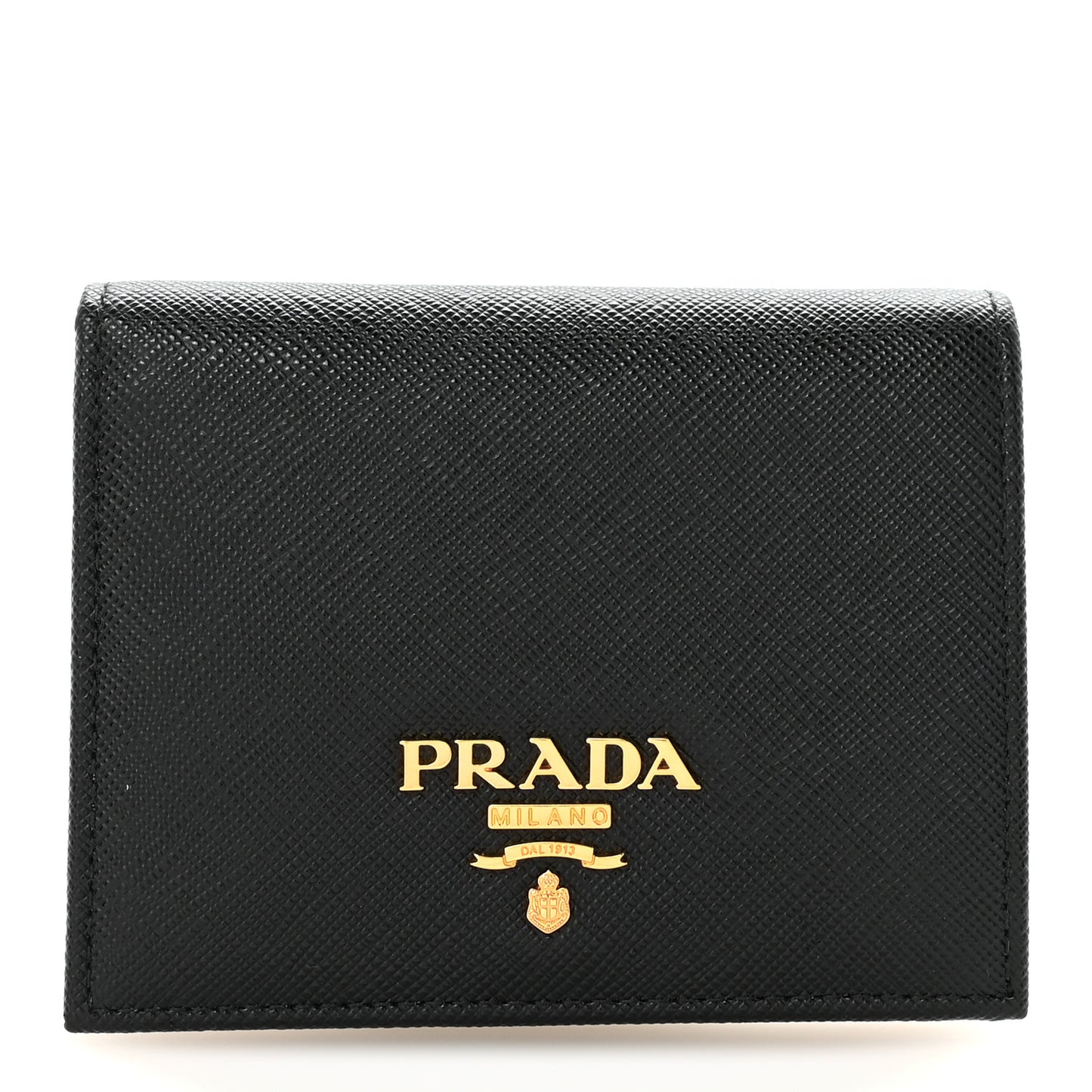 Saffiano Metal Bi-Fold Wallet  Black