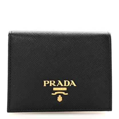 Prada Saffiano Metal Bi-Fold Wallet  Black 1 of 7