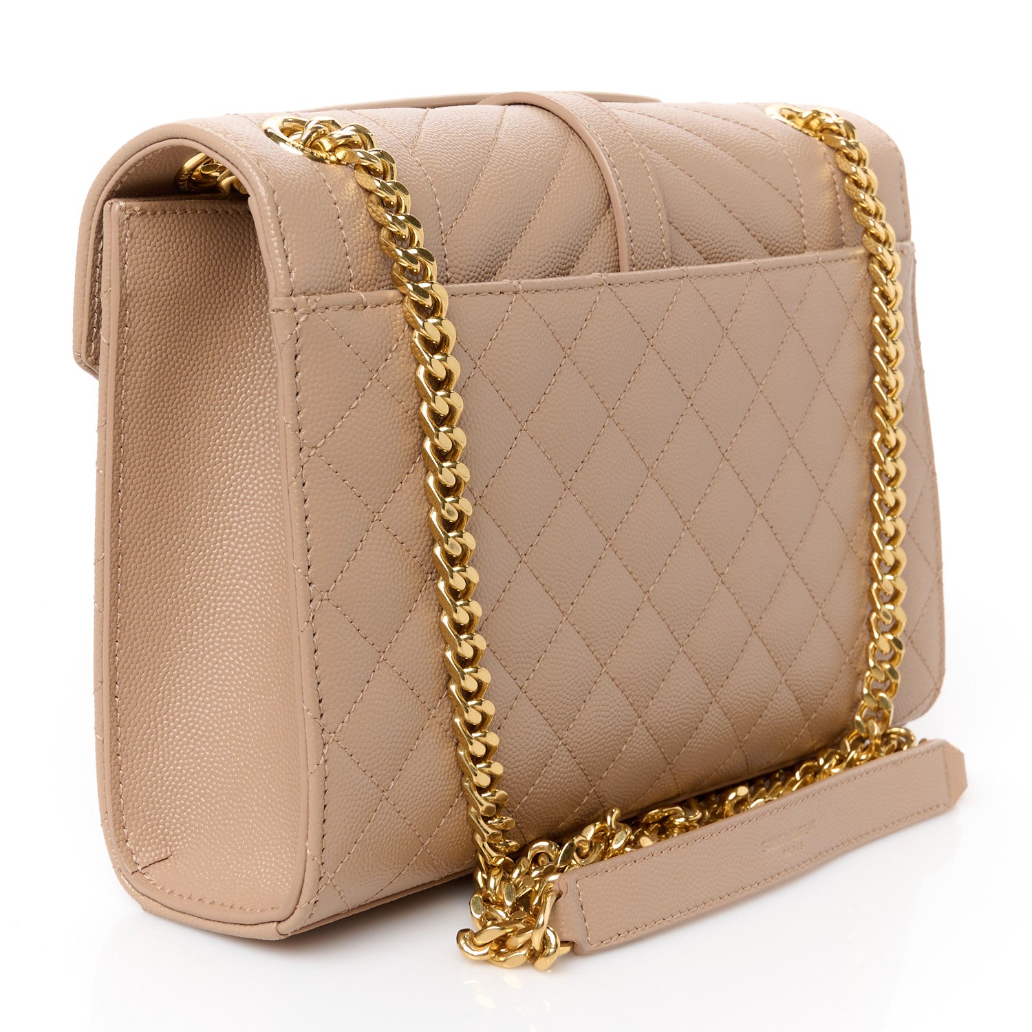 Saint Laurent Grain De Poudre Textured Mixed Matelasse Triquilt Medium Monogram Satchel New Nude 3 of 11