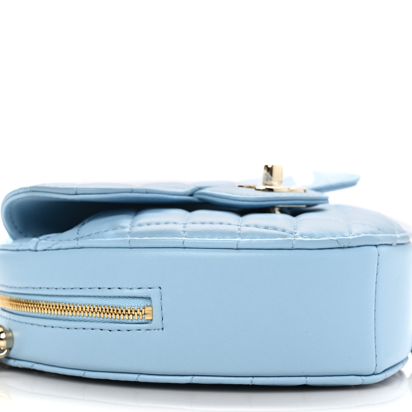 Lambskin Quilted CC In Love Heart Bag Light Blue